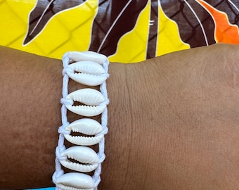 Vertical Cowrie Shell Bracelet or Anklet