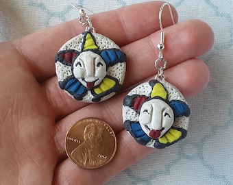 Joker Jester Spielkarte Anhänger und Ohrringe