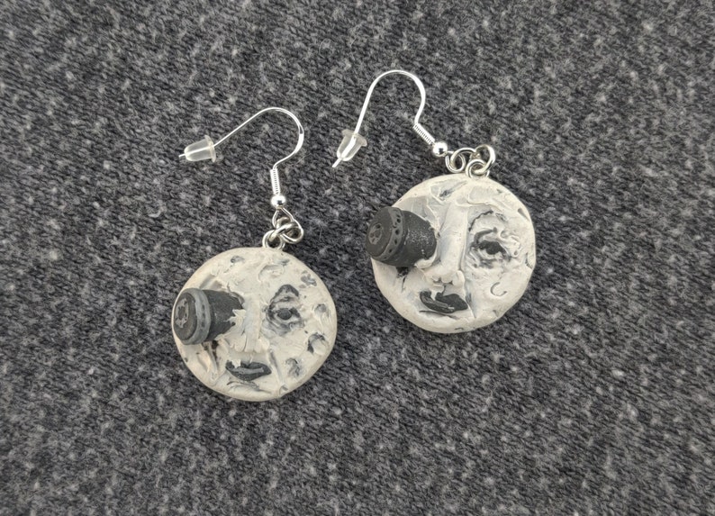 Georges Méliès Silent Film A Trip To The Moon Earrings Pendants image 1