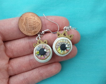 Colorful Fantasy Eyeball Crown Earrings and Pendants