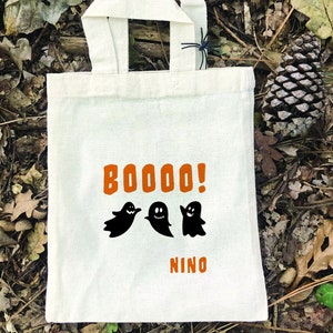 Tote Bag Halloween Enfant en Coton – Personnalisé pour une Collecte de Bonbons Unique !
