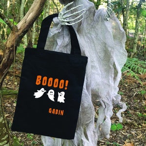 Tote Bag Halloween Enfant en Coton – Personnalisé pour une Collecte de Bonbons Unique !
