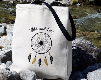 Tote bag Wild and Free - Dreamcatcher
