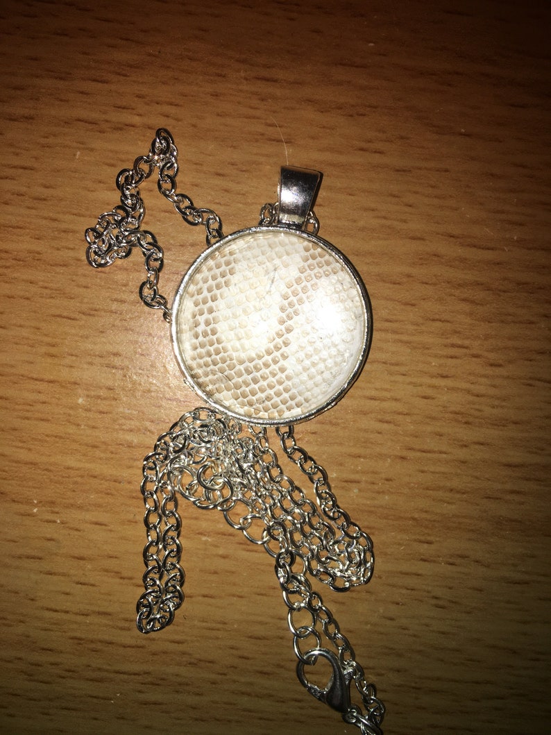 Ball Python Snake Shed Skin Necklace