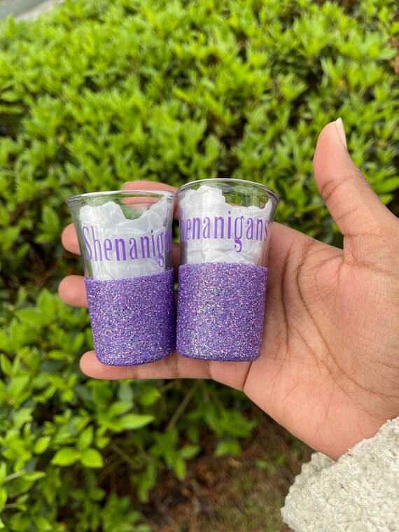 Personalized Glitter Shot Glasses Etsy