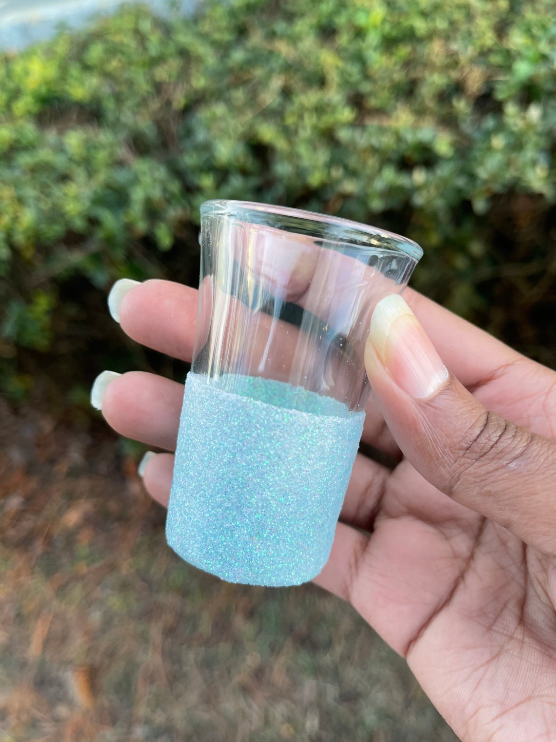 Custom Glass Glitter Shot Glasses Etsy