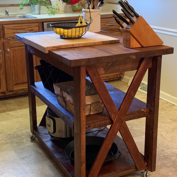 Rustic Kitchen Island Etsy