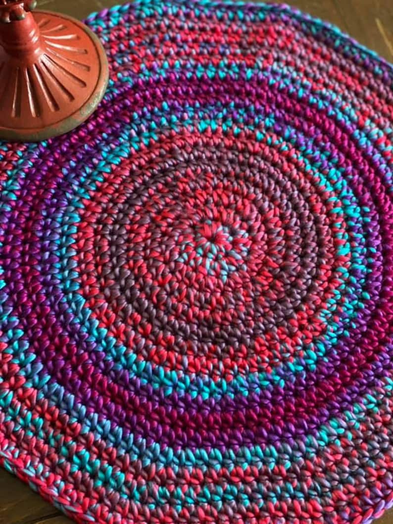 Simple Crochet Placemat Pattern Crochet Home Decor Easy Crochet Pattern Crochet In The Round Boho Crochet Mat image 6