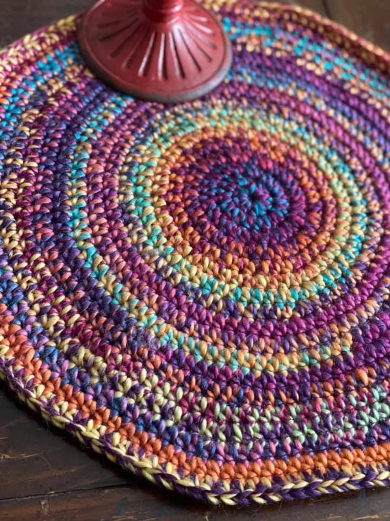 Simple Crochet Placemat Pattern Crochet Home Decor Easy Crochet Pattern Crochet In The Round Boho Crochet Mat image 3