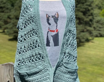 Hippie Pocket Scarf Crochet Pattern - - Crochet Scarf Pattern - Crochet Gift for Her