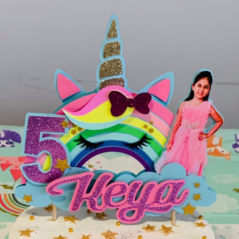 Unicorn Cake Topper Unicorn Birthday Cake Topper Customized Etsy