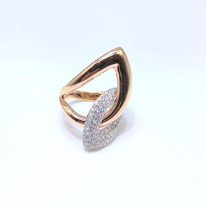 Rose Gold Pave Set Diamond Cocktail Fashion Ring
