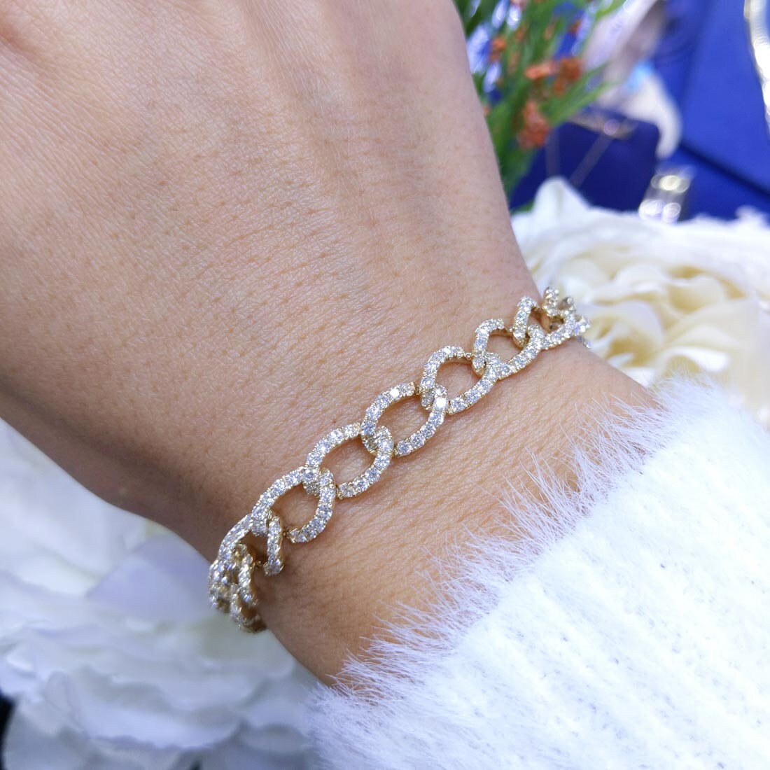 4.89CT Diamond Chain Bracelet in 14K Yellow Gold Etsy UK