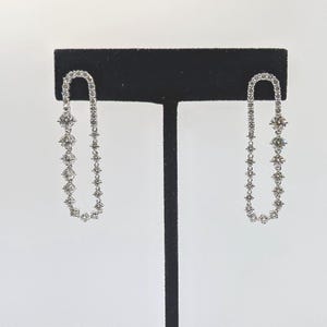 14k White Gold Brilliant Natural Diamond Drop Dangling Earring