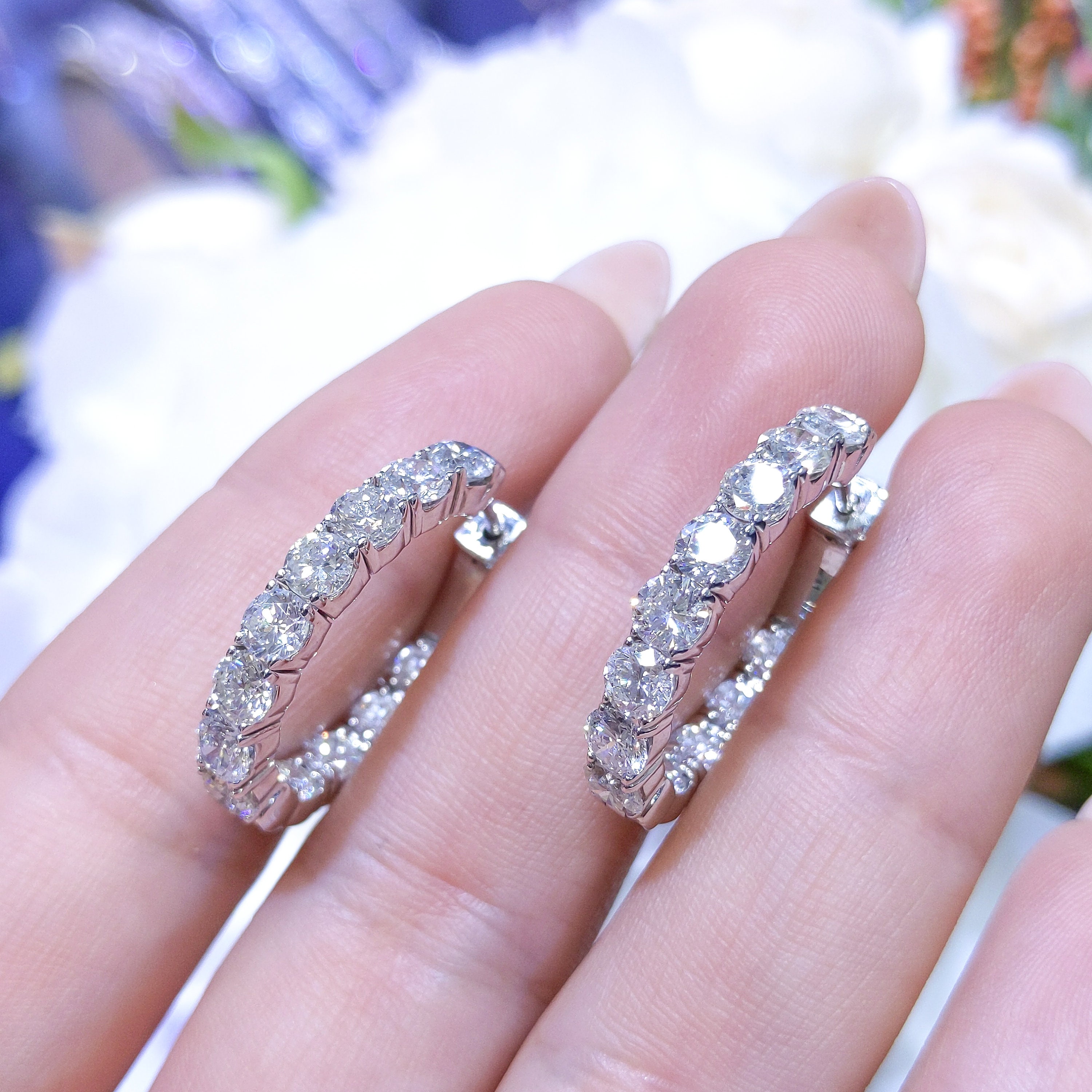 Top more than 202 7 carat diamond hoop earrings best