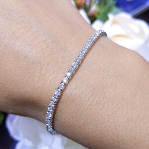 High Quality 3.30ct Natural Round Diamonds 14K White Gold Tennis Bracelet