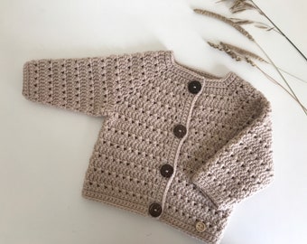 Ready to Post**Handmade Unisex Newborn Baby Cardigan, Gender Neutral Baby Boy Baby Girl Cardigan, Newborn Baby Coming Home Outfit,