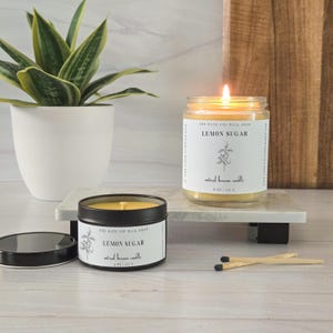 Vela de cera de abejas con azúcar y limón / Vertida a mano / Totalmente natural y no tóxica / Regalos de velas