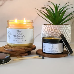 Teakwood & Mahogany Pure Beeswax Candle