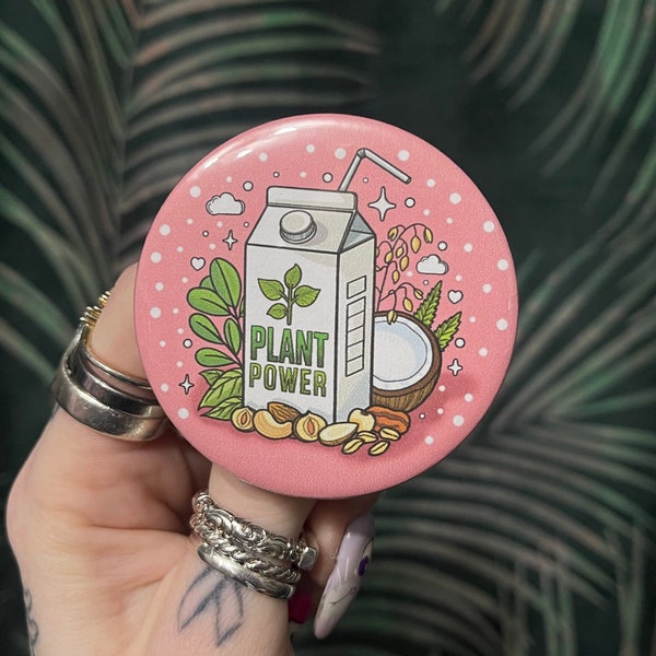 Plant Power Milk Carton Vegan pin badge
