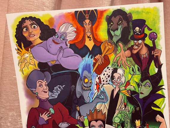 Disney Villains Art Print • A4 Matte Illustration - Etsy