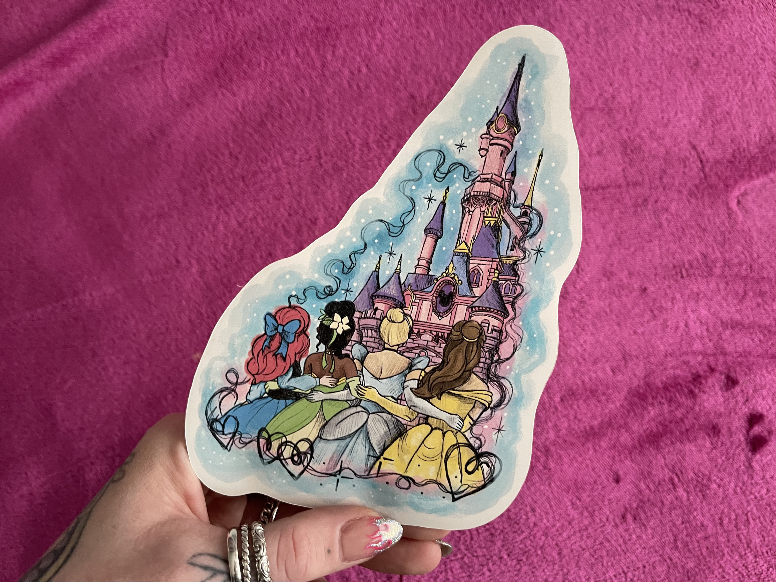 Disney Princesses Paris Castle large glossy vinyl sticker
