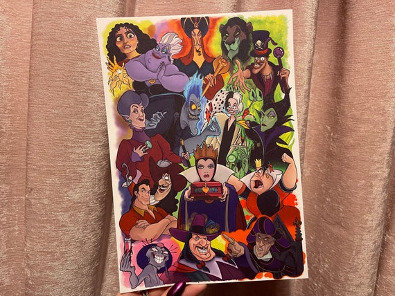 Disney Villains Art Print • A4 Matte Illustration - Etsy