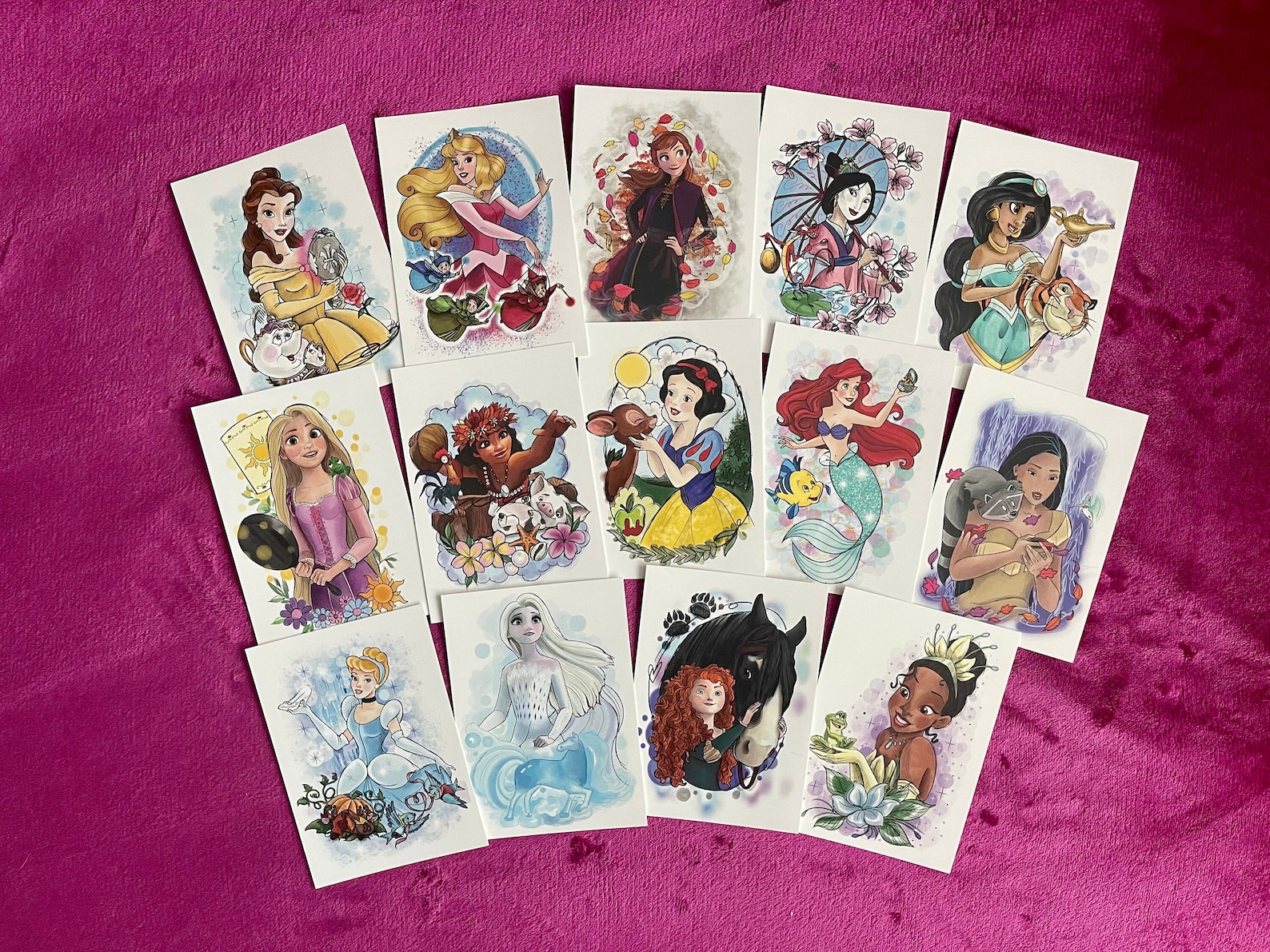 Disney Princess A6 Postcards/art Prints Etsy