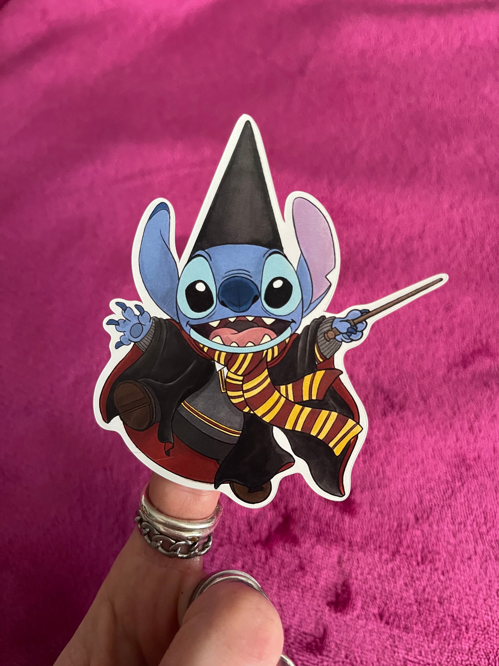 Disney x Harry Potter Stitch crashes Hogwarts Glossy Sticker. | Etsy