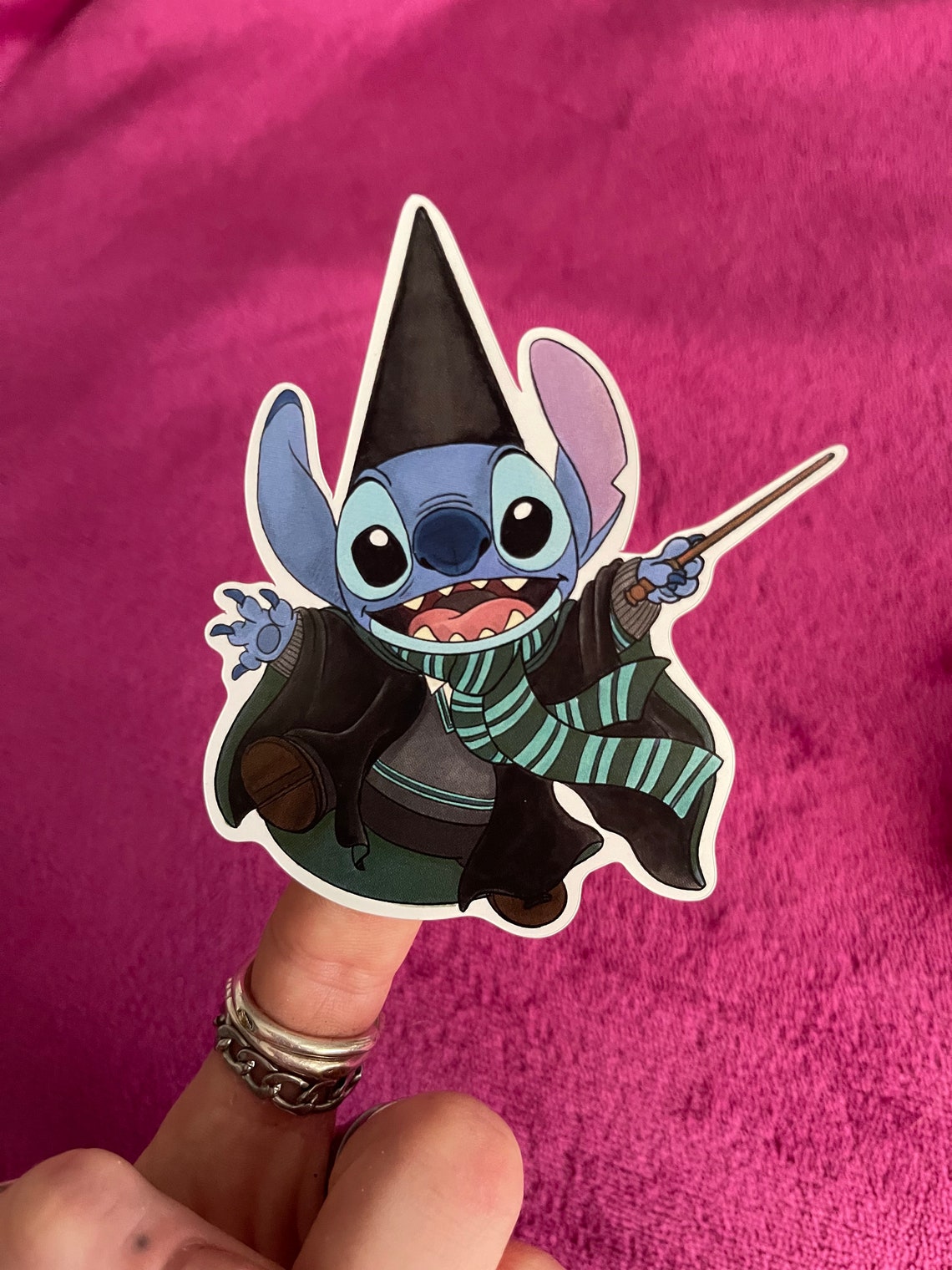 Disney x Harry Potter Stitch crashes Hogwarts Glossy Sticker. | Etsy