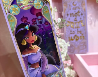 Art nouveau Jasmine Aladdin double sided bookmark