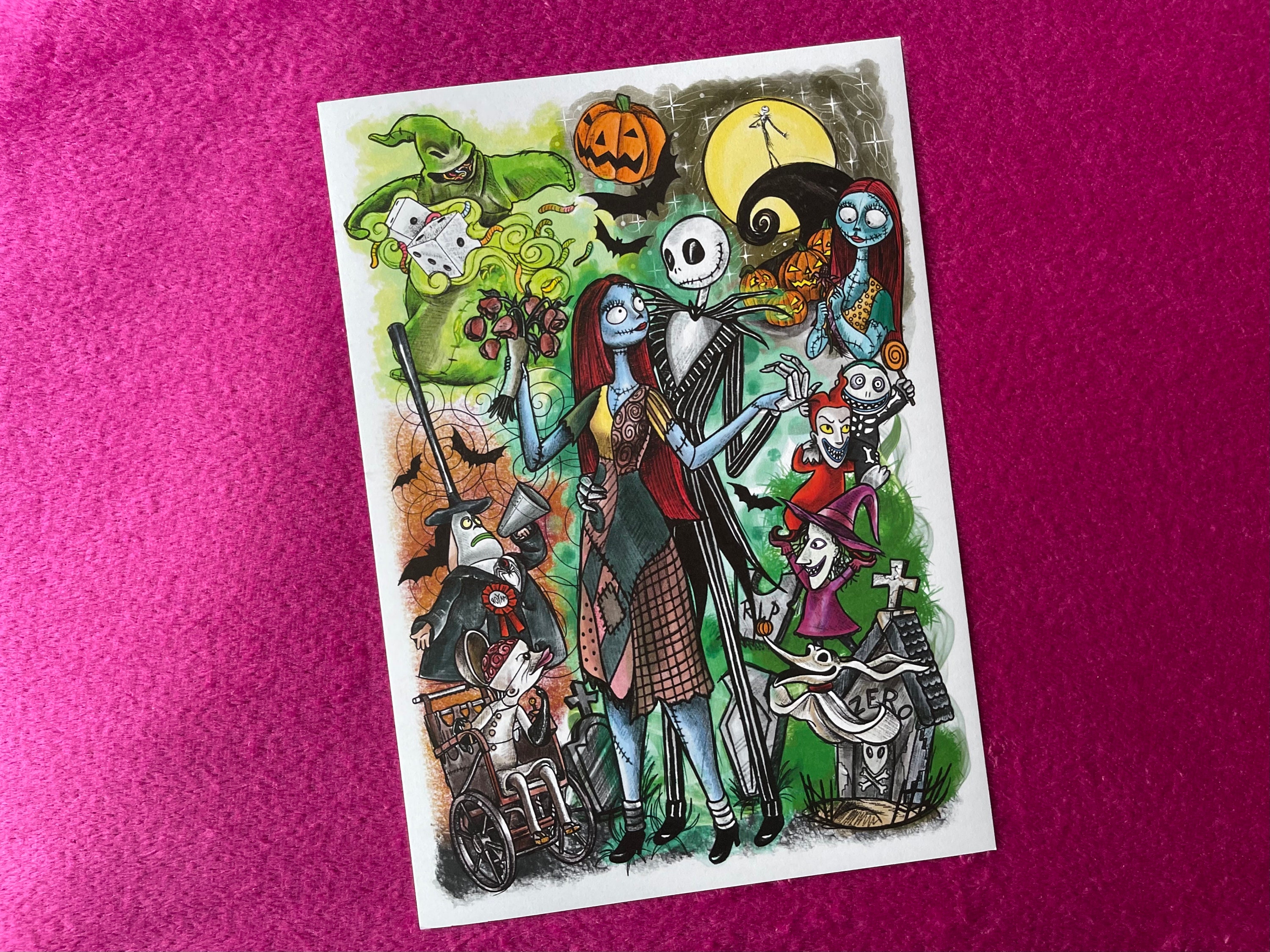 Disney Tim Burton Nightmare Before Christmas Jack Skellington A4 art …