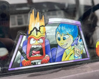 Inside Out Joy and Anger funny car window vinyl sticker
