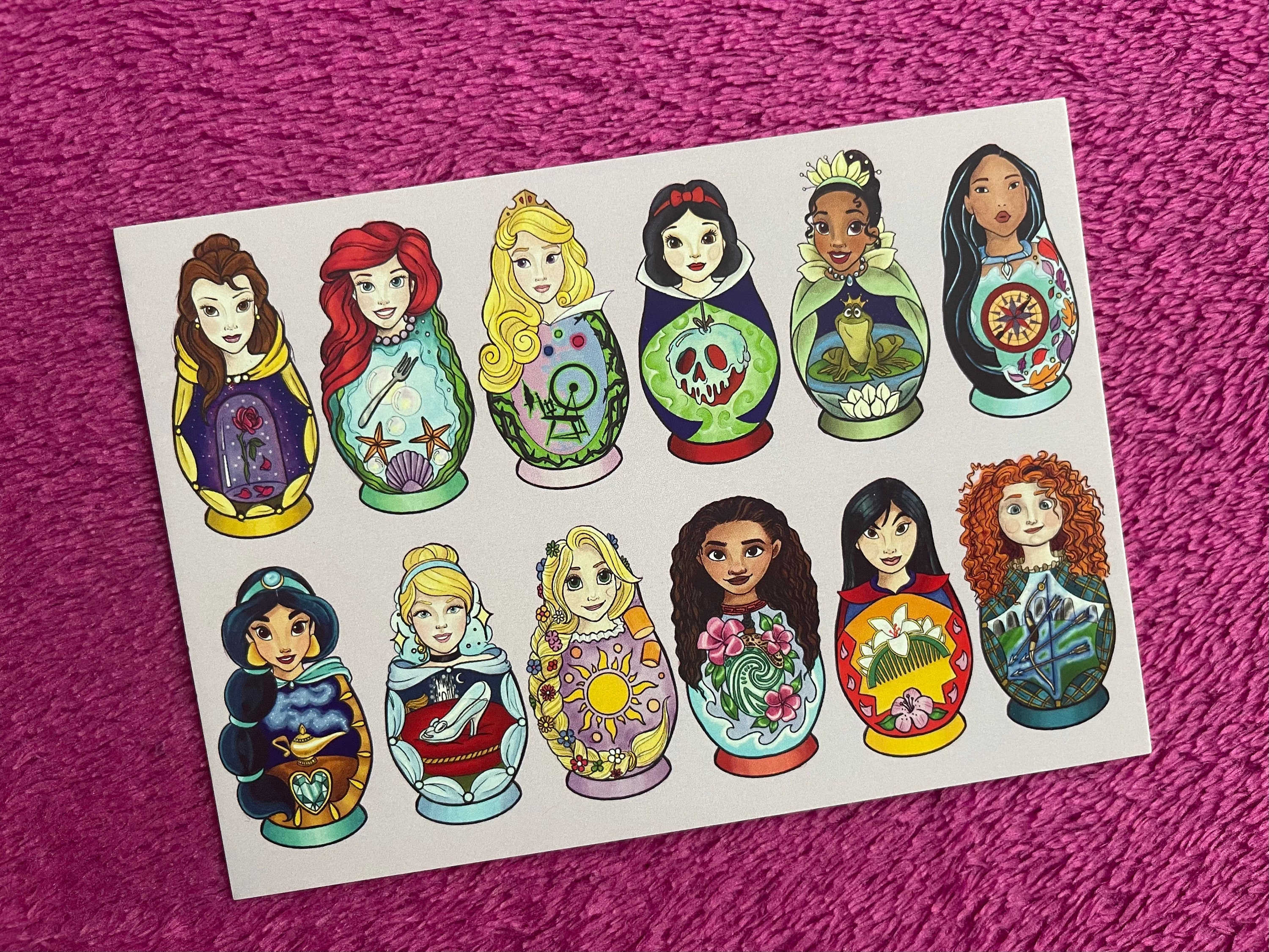 Disney Princess Russian Dolls A6 Postcard Art Print Etsy UK
