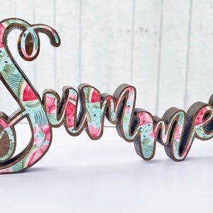 Summer Wood Cutout,  Summer Watermelon Wood Decor, Tiered Tray Decor, Shelf Sitter, Freestanding Sign, Summer Mantel Decor