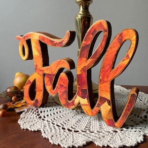 Fall Wood Cutout, Fall Wood Decor, Tiered Tray Decor, Shelf Sitter Decor, Rustic Fall Decor, Fall Mantle Decor. Fall Kitchen Decoration