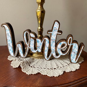 Winter Wood Cutout,  Winter Snowman Wood Decor, Tiered Tray Decor, Shelf Sitter Decor, Rustic Winter Decor, Winter Mantel Decor