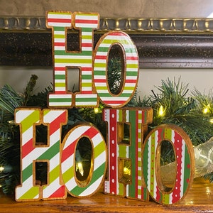 Ho Ho Ho Wood Cutout, Christmas Wood Decor, Tiered Tray Decor, Shelf Sitter Decor, Rustic Christmas Decor, Christmas Wreath Add On