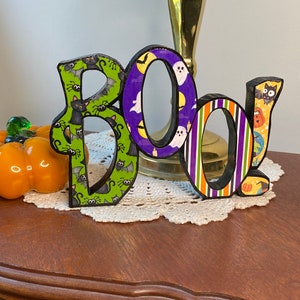 Boo Wood Cutout | Halloween Wood Decor | Tiered Tray Decor | Shelf Sitter Decor | Rustic Halloween Decor |