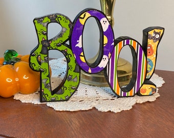 Boo Wood Cutout | Halloween Wood Decor | Tiered Tray Decor | Shelf Sitter Decor | Rustic Halloween Decor |