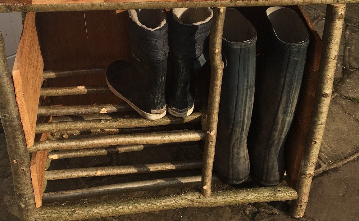 Handmade Birch/cedar Outdoor Shoe and Boot Rack Etsy UK