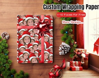 Custom Face Wrapping Paper | Personalized Photo Christmas Gift