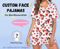 Custom Face Pajamas,Family Pajamas Sets,Women Short Sleeve Pajama,Couple Pajamas sets,Pajamas with Photo,Personalized Pajamas,Birthday Gifts