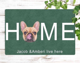 Custom Dog Photo Doormat, Personalized Family Welcome Mat