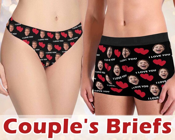 Photo Custom Couple Underwear With Heart, Popular Design Men's
