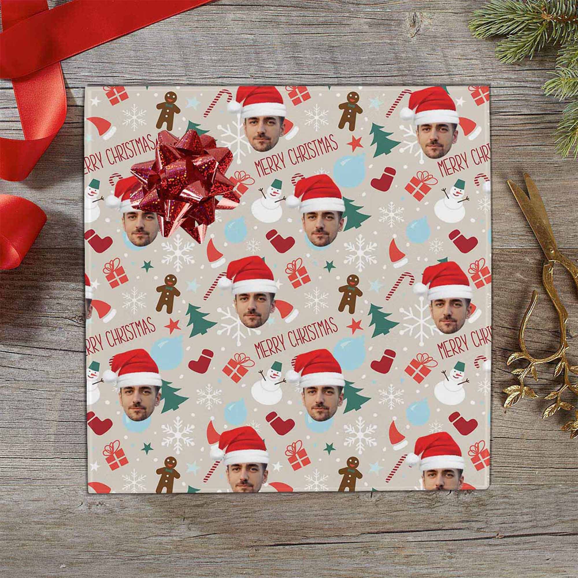 Wrapping Paper: Santa Claus gift Wrap, Birthday, Holiday, Christmas 