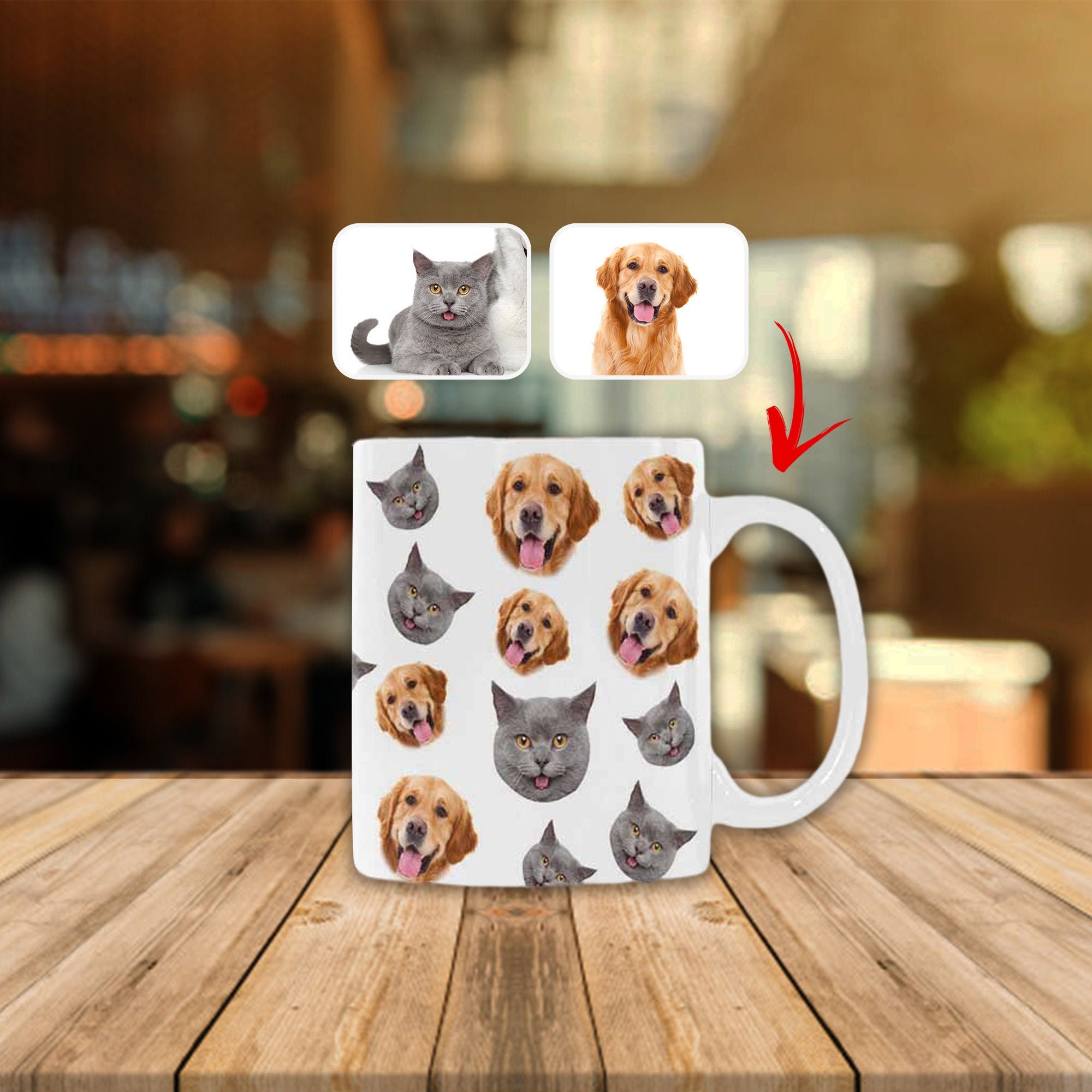 Custom Dog Face Mug Personalized Dog Coffee Cup Customized Etsy