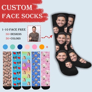 Custom Face Sock,Personalized Photo Socks,Custom Photo Socks with Text,ustomized Dog Photo Socks,Birthday/Anniversary Gift For HimDad gifts zdjęcie 1
