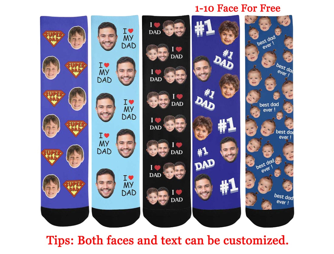 Custom Father's Day Socks ,personalized Funny Socks With Face,customize ...