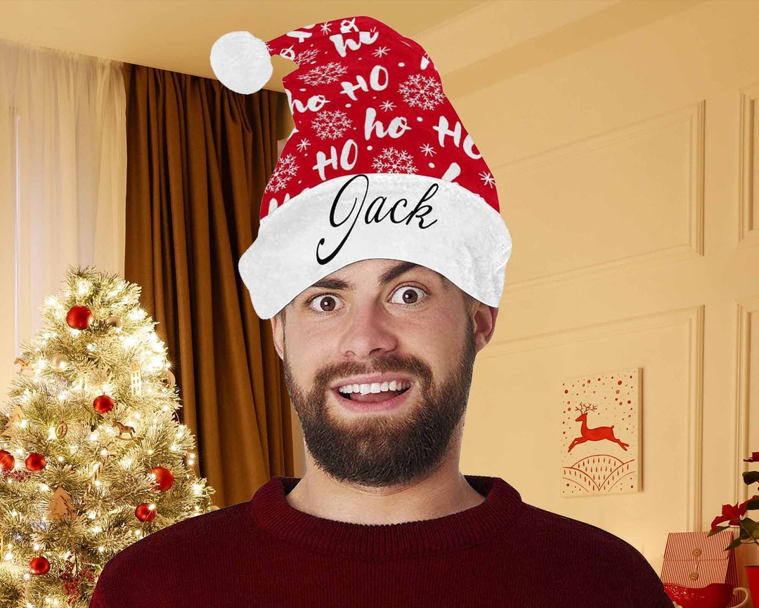 Name Custom Christmas Hats Personalized Christmas Hats Decor Etsy